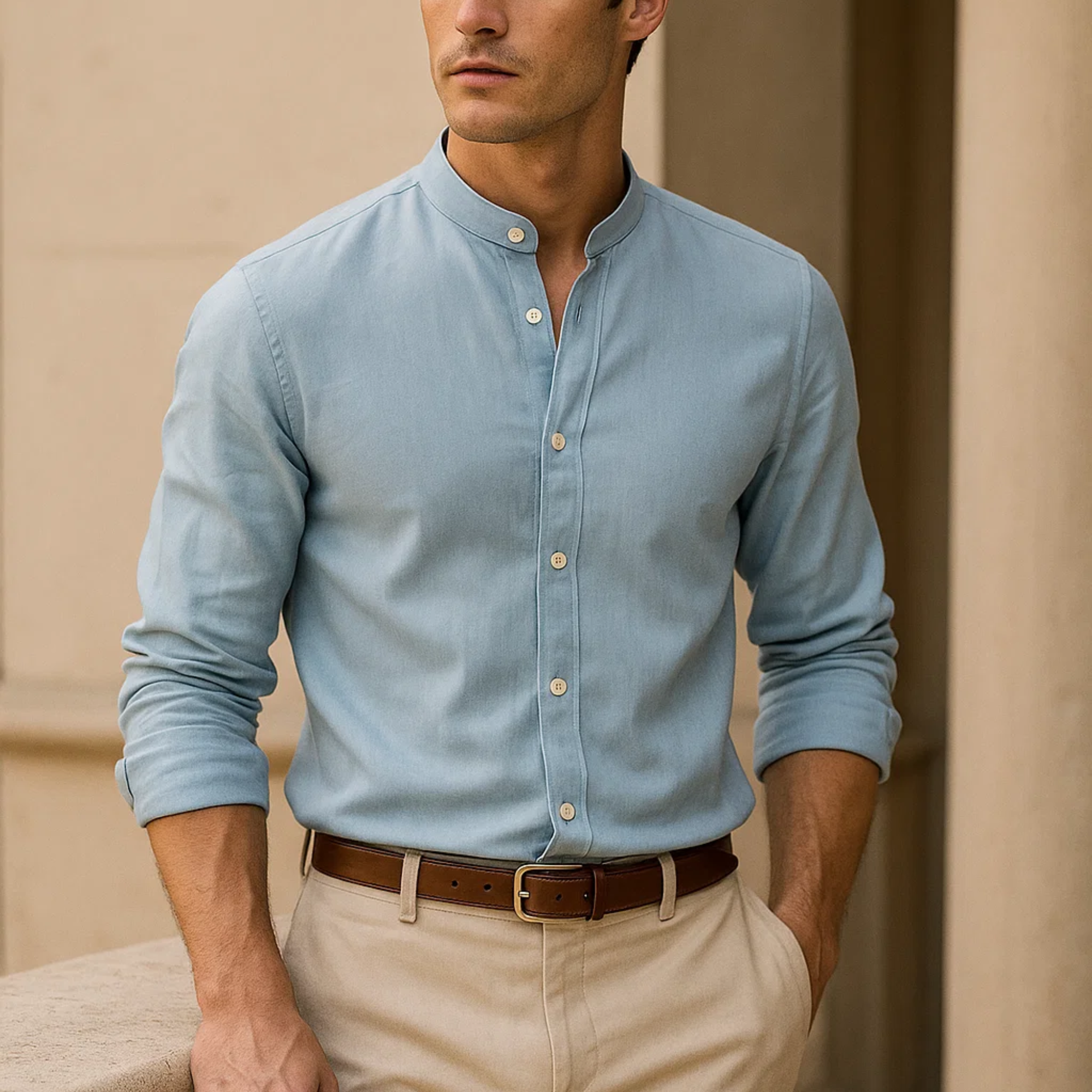 Laguna Band Collar Shirt